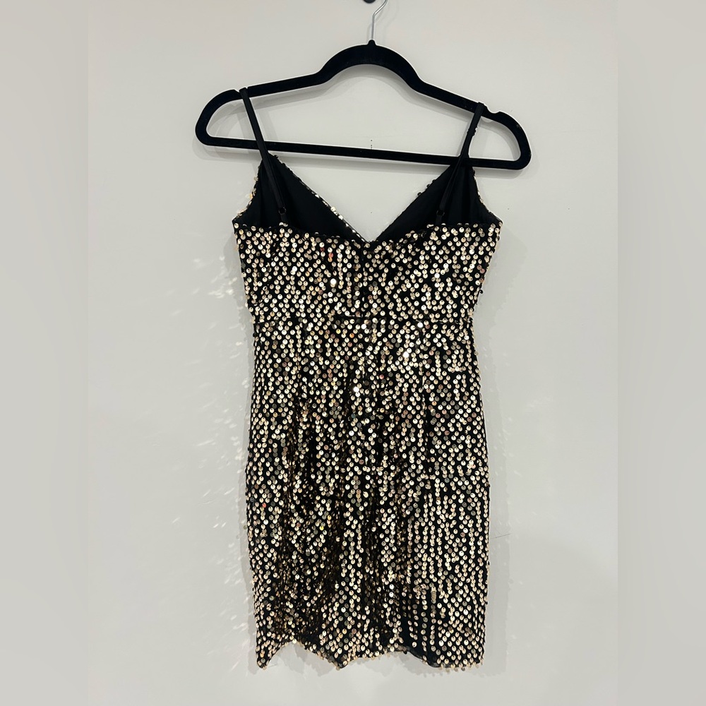 Showpo Black and Gold Sequin Mini Dress - Picture 4 of 5